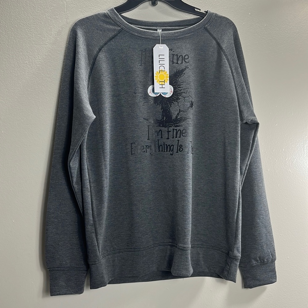 LILICLOTH Womens Grey Pullover Sweater Size Medium